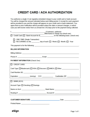 custom ach payment instructions template​ doc example