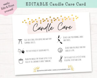 free custom candle care instructions template​ pdf
