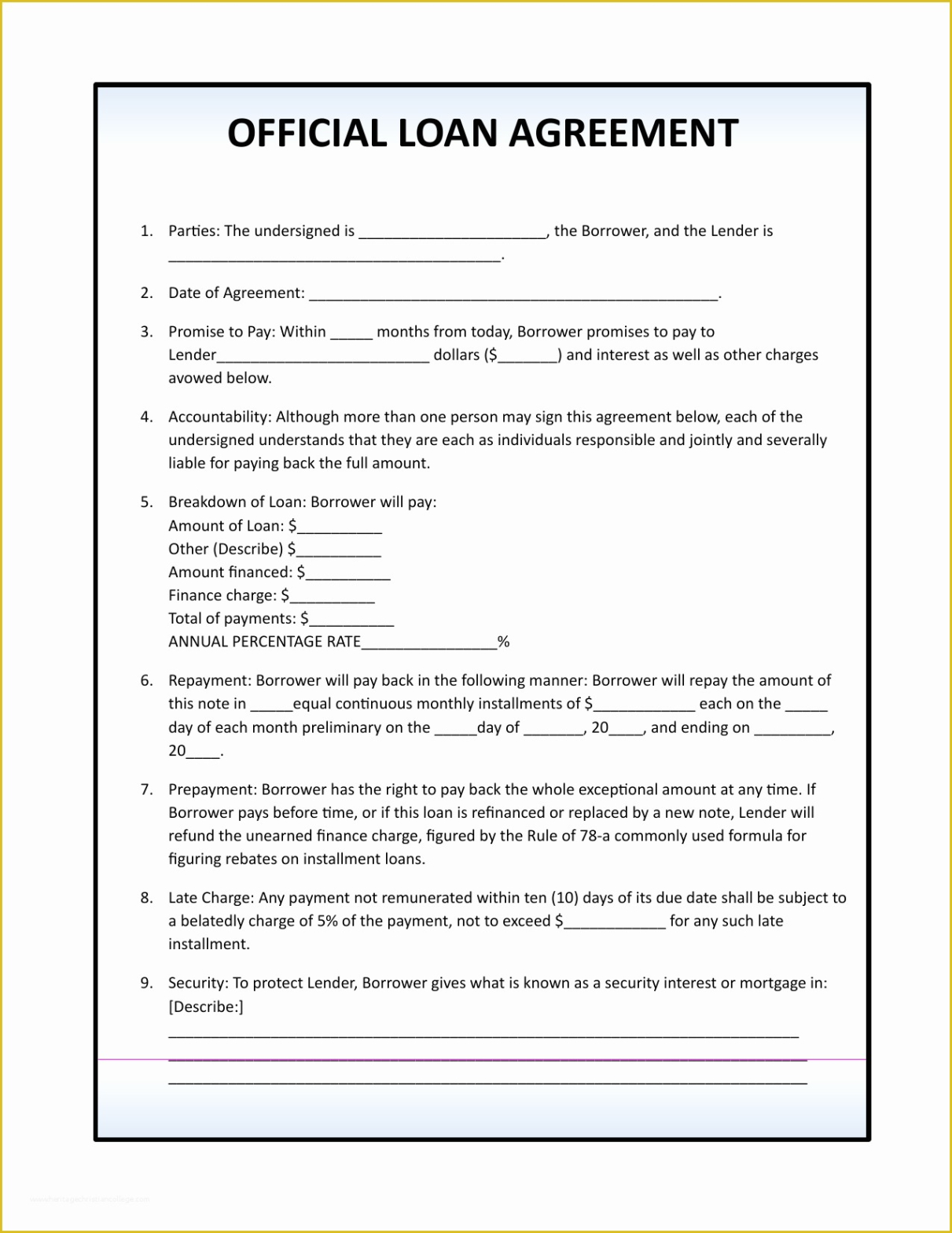editable free car loan agreement template of download simple loan agreement car payment agreement contract template example