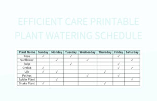 Blank Irrigation Watering Schedule Template Pdf Sample