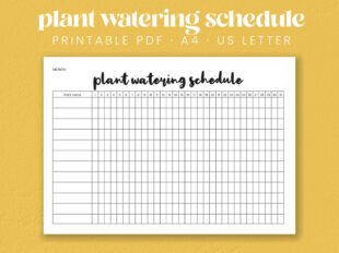 Editable Garden Watering Schedule Template Excel Example