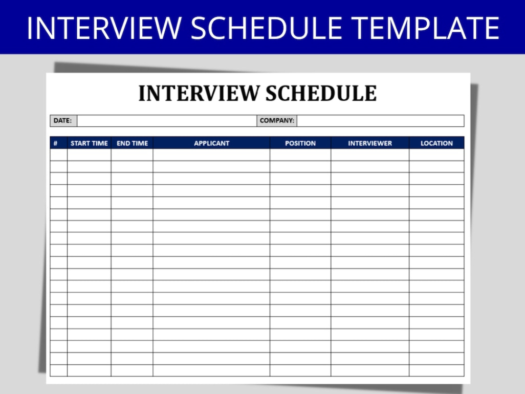 Free Printable Job Interview Schedule Template Word Example